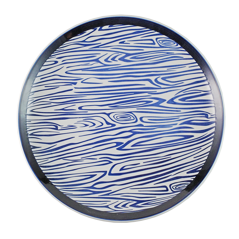 象牙強化 14吋圓皿  木紋(168)