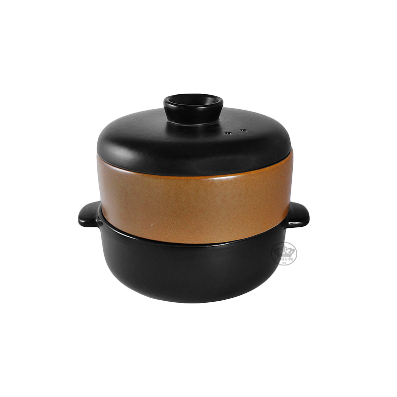 215蒸煮鍋(鍋身.蒸皿.鍋蓋) 黑