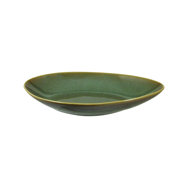 10"鵝軟石長方餐盤(窯變綠)