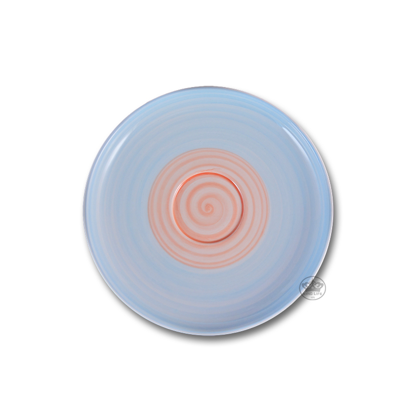 碗型咖啡碟 藍粉