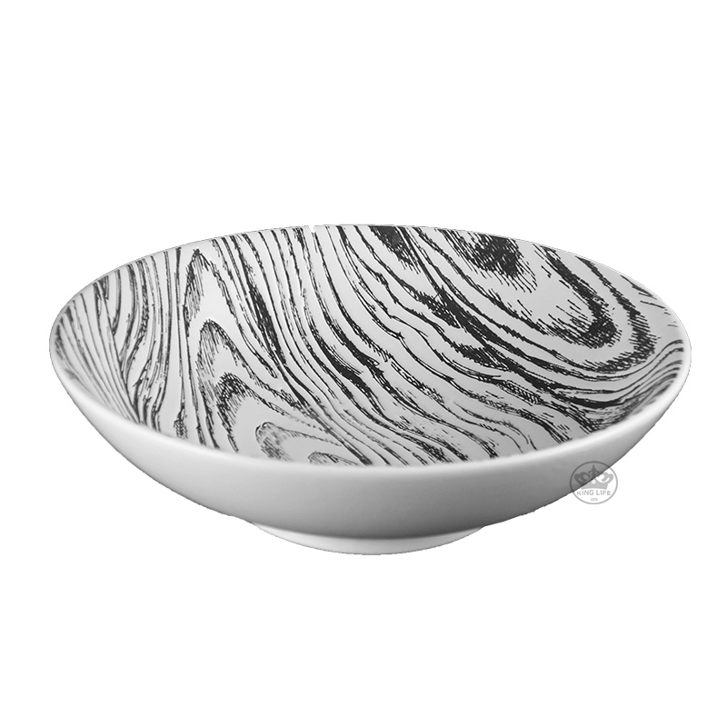 白色木紋湯碗9.25