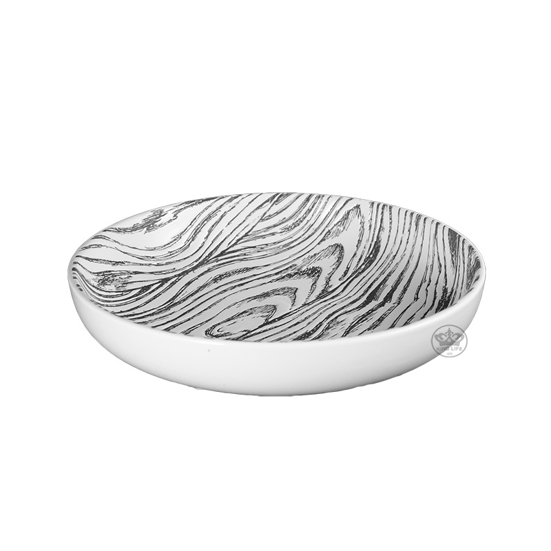 白色木紋湯盤9.5