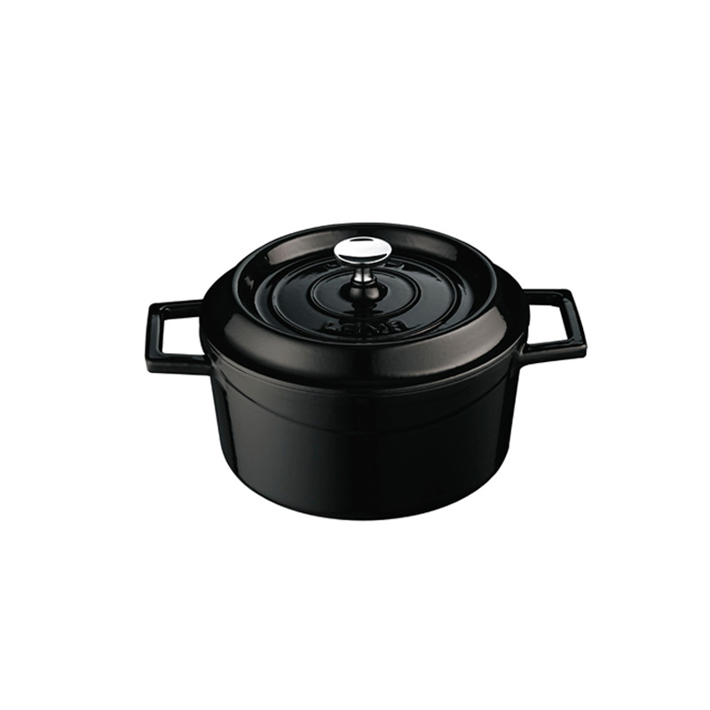 LAVA圓鑄鐵鍋(直徑24cm)黑色