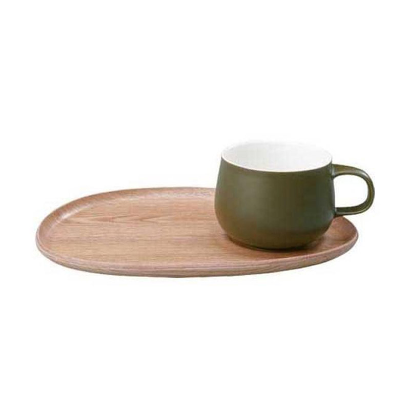 FIKA 大輕食木製杯盤組(綠)