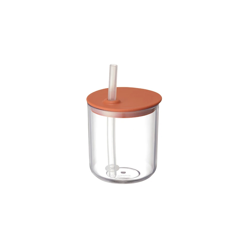 BONBO吸管杯200ml-粉橘-φ72 x H80 mm