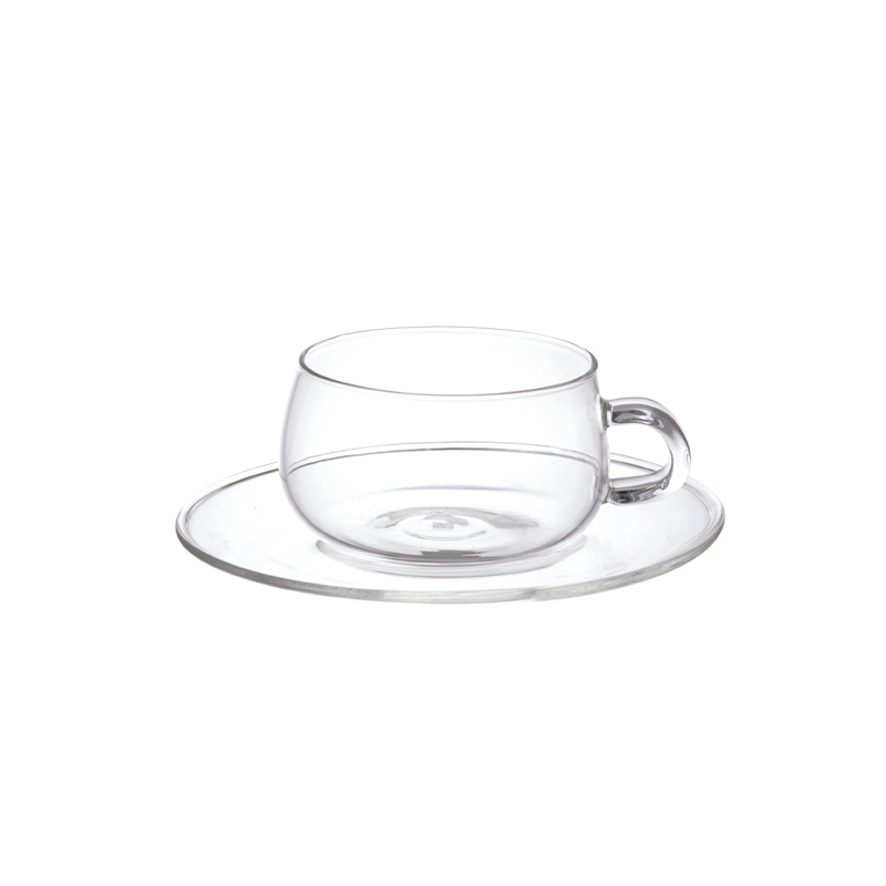 UNITEA玻璃杯盤組230ml(附玻璃盤)