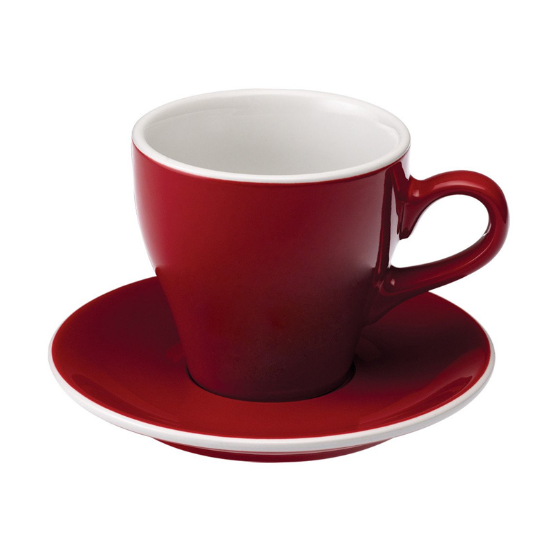 Coffee Pro-Tulip 拿鐵咖啡杯盤組(紅) 280ml