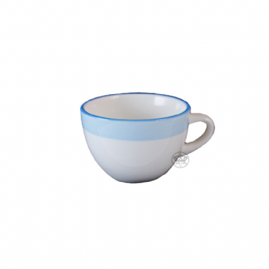 鼓型咖啡杯 手彩-淺藍