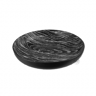 黑色木紋湯盤9.5