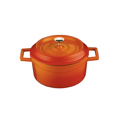 LAVA圓鑄鐵鍋(直徑28cm)橘色