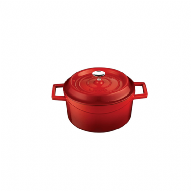 LAVA圓鑄鐵鍋(直徑16cm)紅色