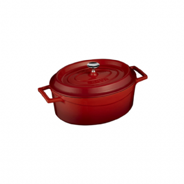 LAVA橢圓鑄鐵鍋(直徑27cm)紅色