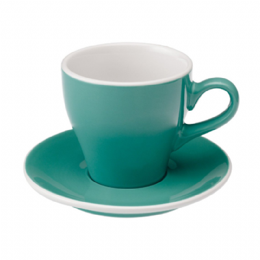 Coffee Pro-Tulip 拿鐵咖啡杯盤組(藍綠) 280ml