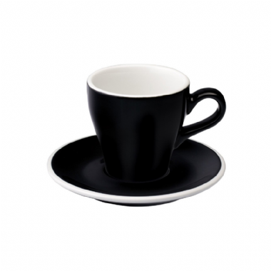 Coffee Pro-Tulip 卡布奇諾咖啡杯盤組180ml (黑)