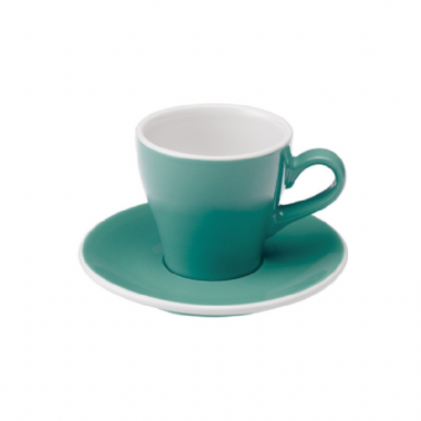 Coffee Pro-Tulip 卡布奇諾咖啡杯盤組180ml (藍綠)