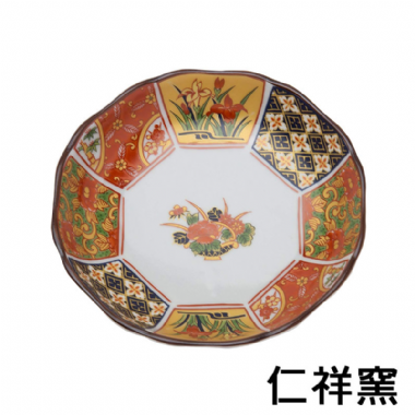 西日本陶器 金色圖樣 八角造型盤 有田燒