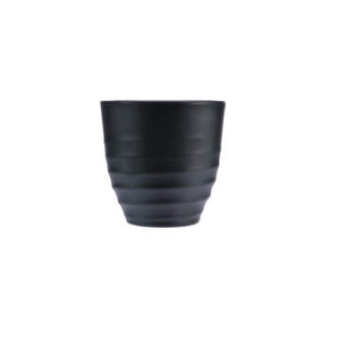 日式螺紋水杯 黑 7.7*7.6cm