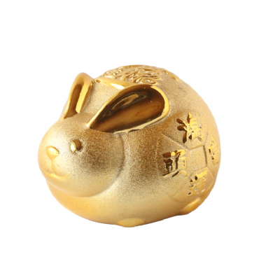 金運錢兔似錦陶瓷擺飾12cm