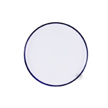 藍邊白瓷8吋盤