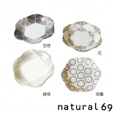 natural69-粉引釉 六角壓花小碟-155*H25mm