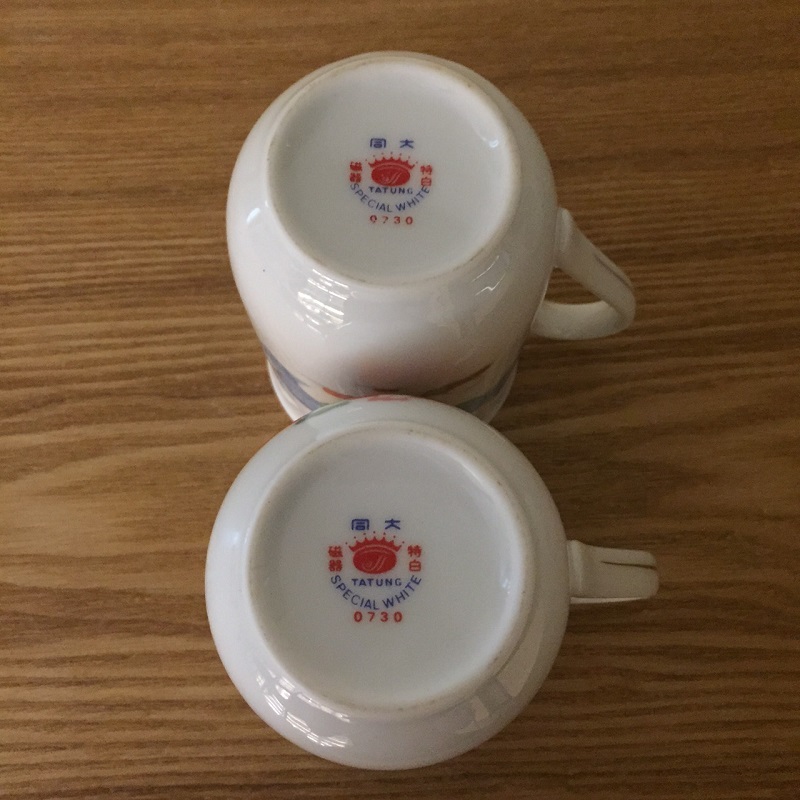 大同早期 特白一級T.T果汁杯(牛奶杯) 2入