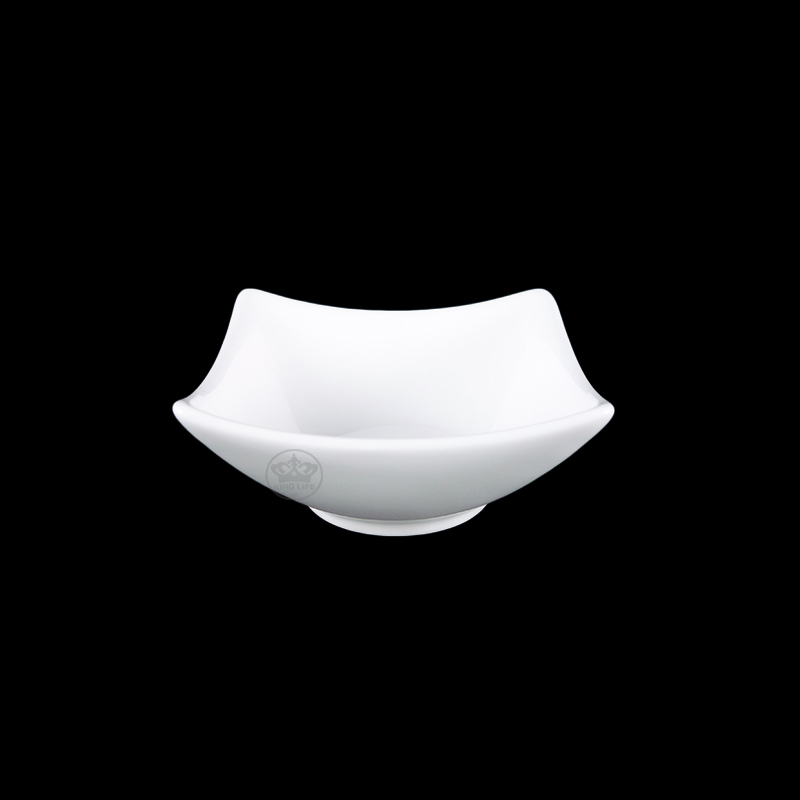 大同磁器 象牙強化 方形小缽 S001(8.3x8.3xH3.8cm)