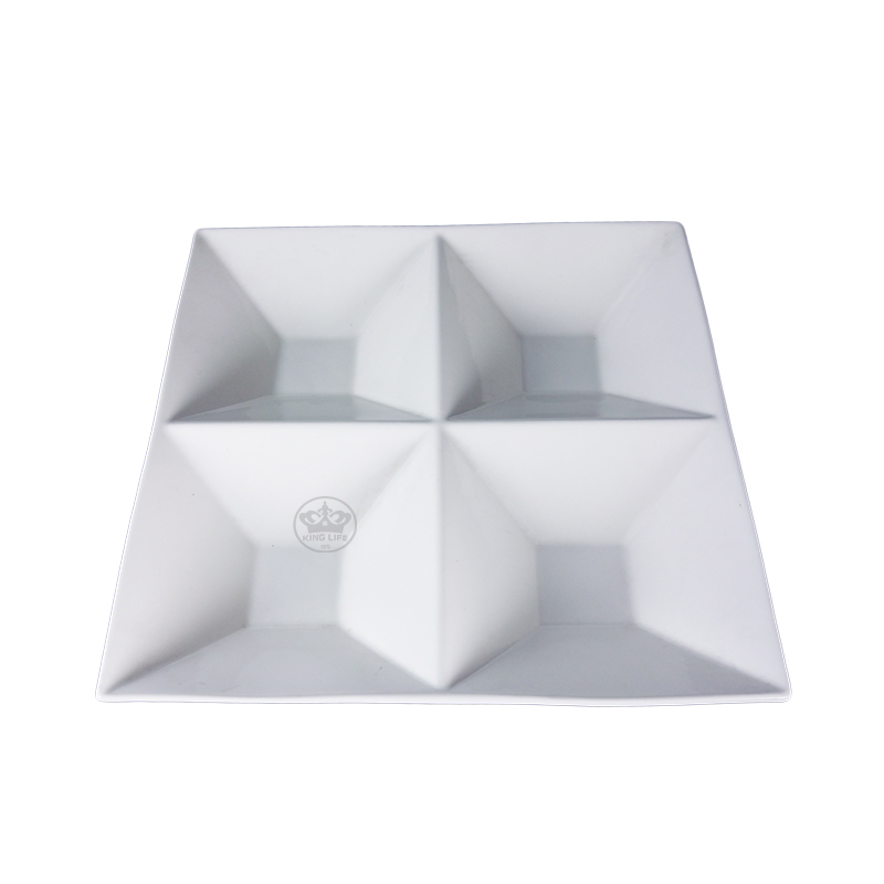 大同磁器 象牙強化 四方四格深盤S001(33.5x33.5xH5.3cm)