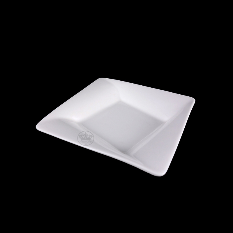 大同磁器 象牙強化 方形小盤 S001(14x14xH2.5cm)
