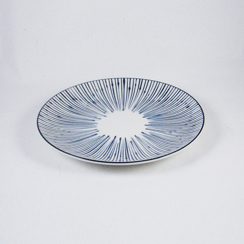 大同磁器 象牙強化 7吋圓皿 149 線條(17.5x17.5xH2.2cm)