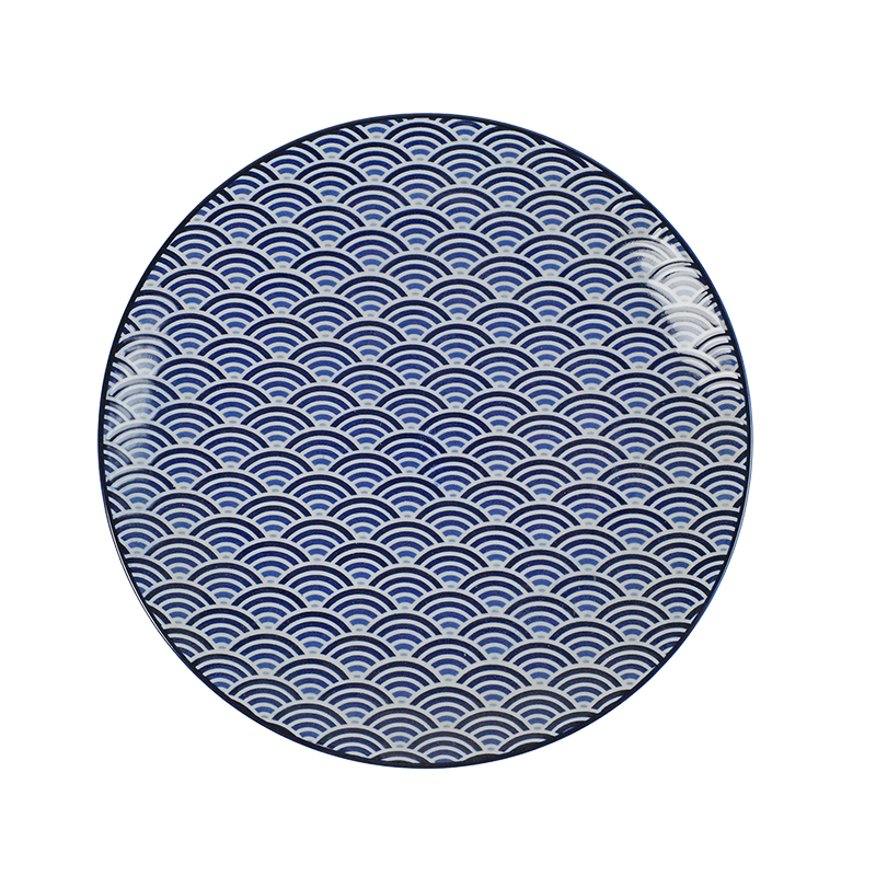 大同磁器 象牙強化 9吋圓皿 155 日式海波浪(22x22xH3cm)