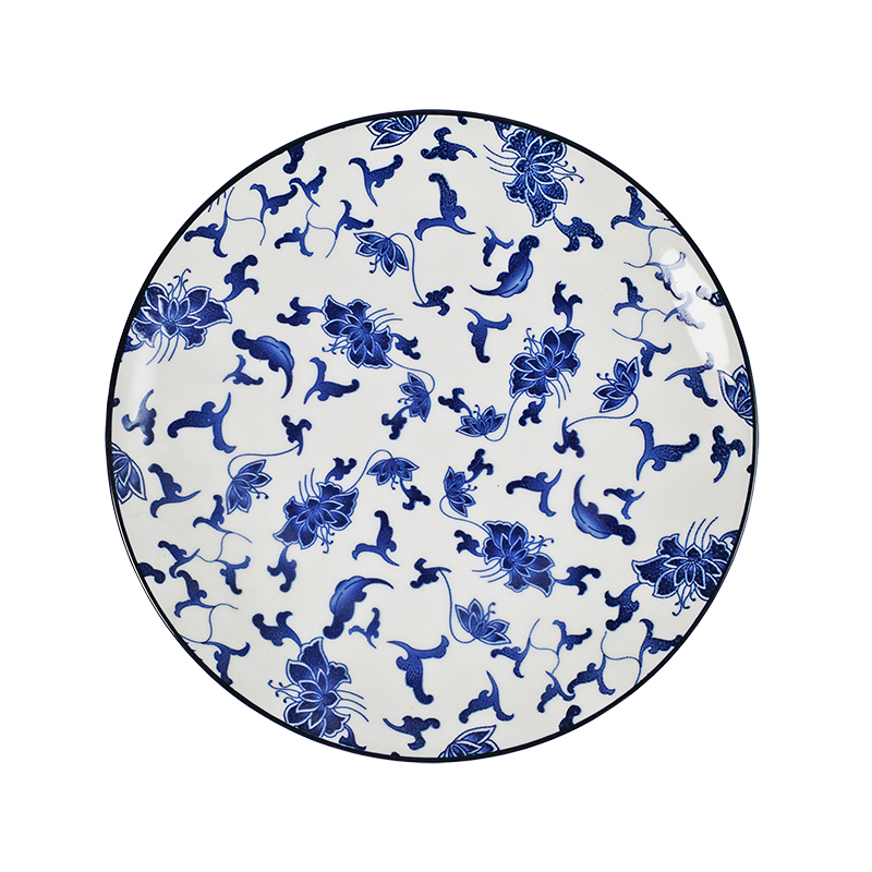大同磁器 象牙強化 9吋圓皿 156 華夏青花瓷(22x22xH3cm)