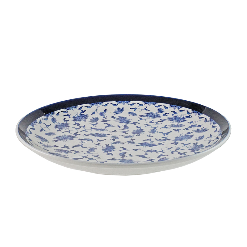 大同磁器 象牙強化 14吋圓皿 156 華夏青花瓷(36x36xH5cm)