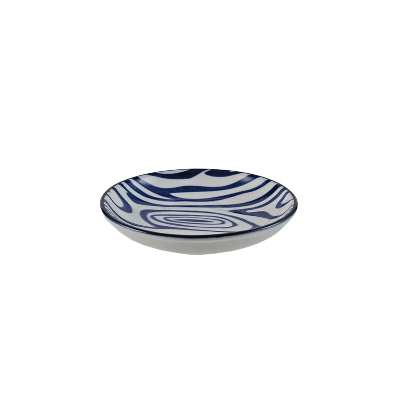 大同磁器 象牙強化 2.8寸皿 168 木紋藍色(8.6x8.6xH1.6cm)