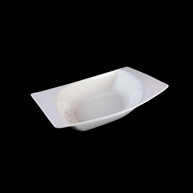 大同磁器 象牙強化 29型 長形湯皿 S001(26x17xH5.5cm)