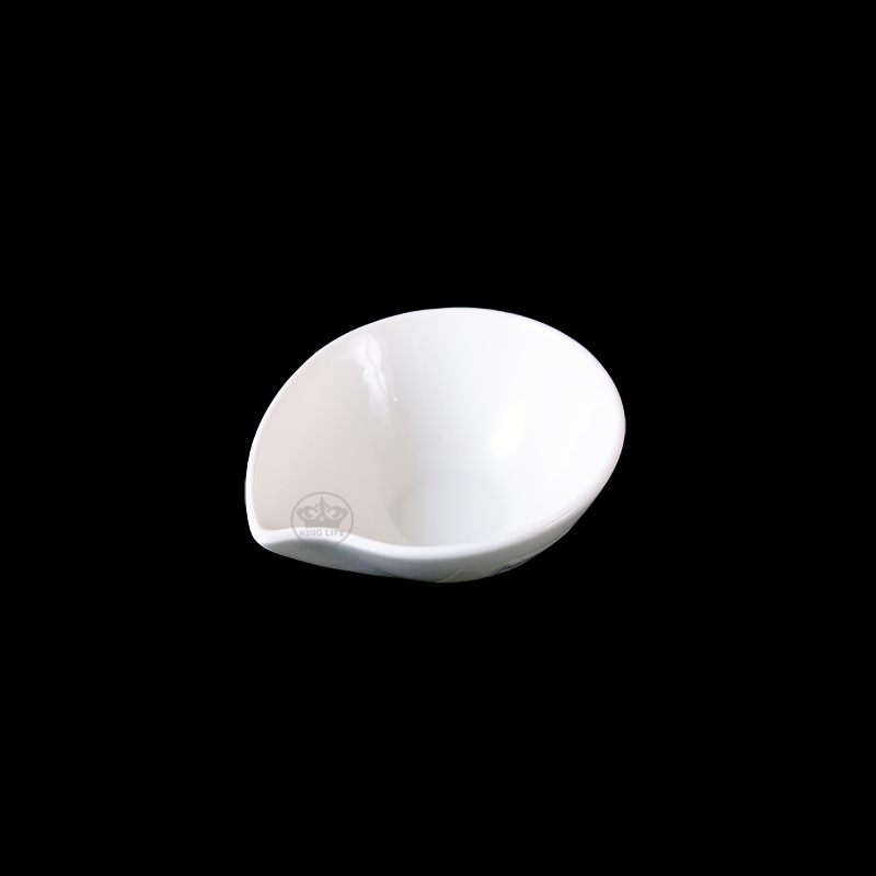 大同磁器 象牙強化 桃形淺缽 S001(10.3x9xH4.3cm)