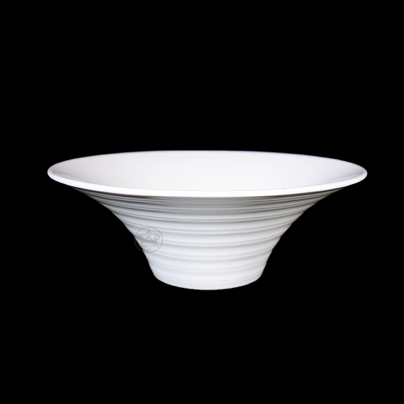 大同磁器 象牙強化 圓開碗 (中) S001(25.3x25.3xH9.4cm)