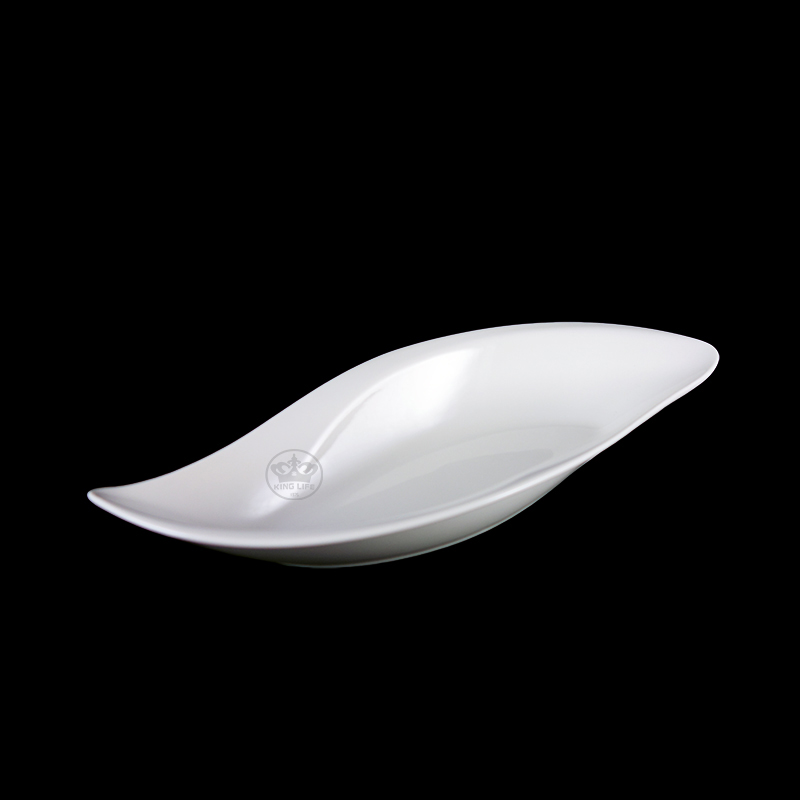 象牙強化 葉形盤 S001(31.2x13xH5cm)