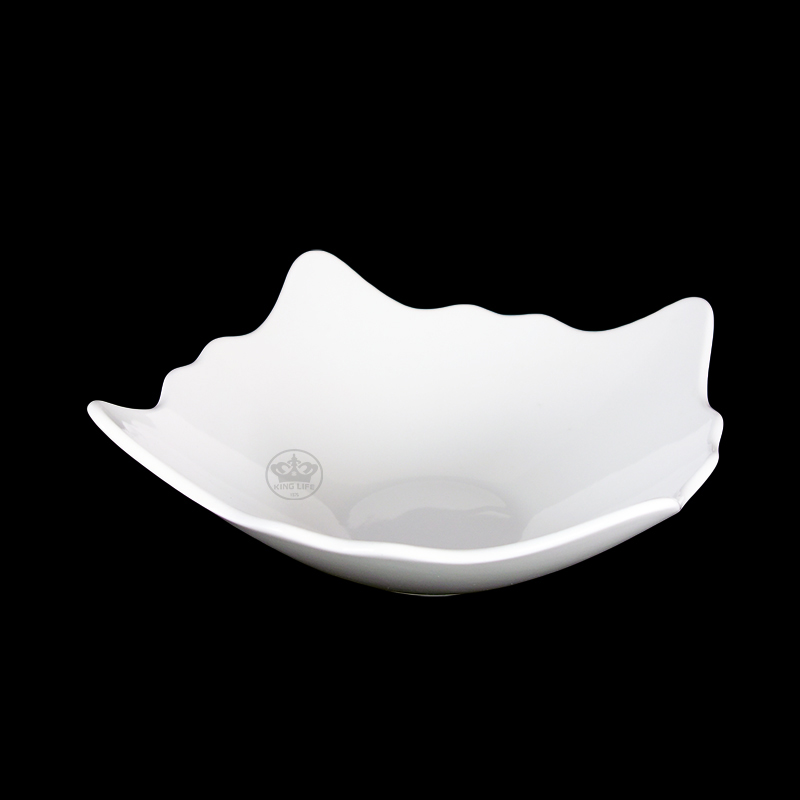 大同磁器 象牙強化 角型深缽/花邊(加大) S001(30x30xH11cm)