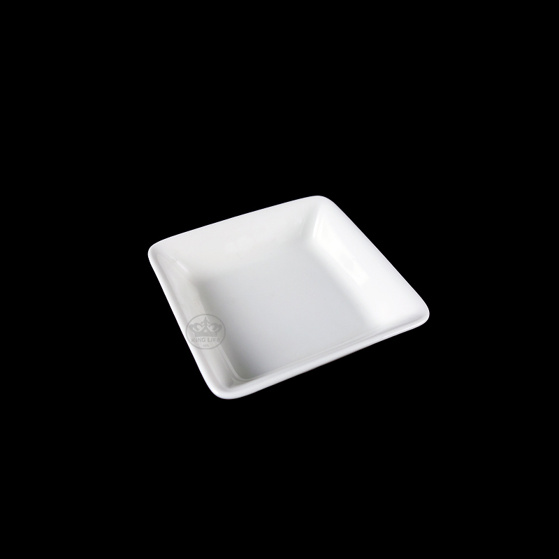 大同磁器 象牙強化 方形味碟 S001(10x10xH2cm)