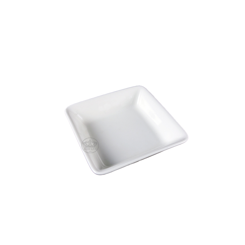 大同磁器 象牙強化 方形味碟 S001(10x10xH2cm)
