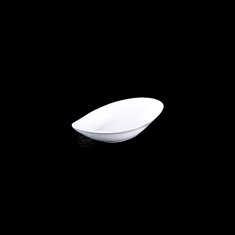 大同磁器 象牙強化 新葉形盤/特小 S001(13x7.2xH2.8cm)