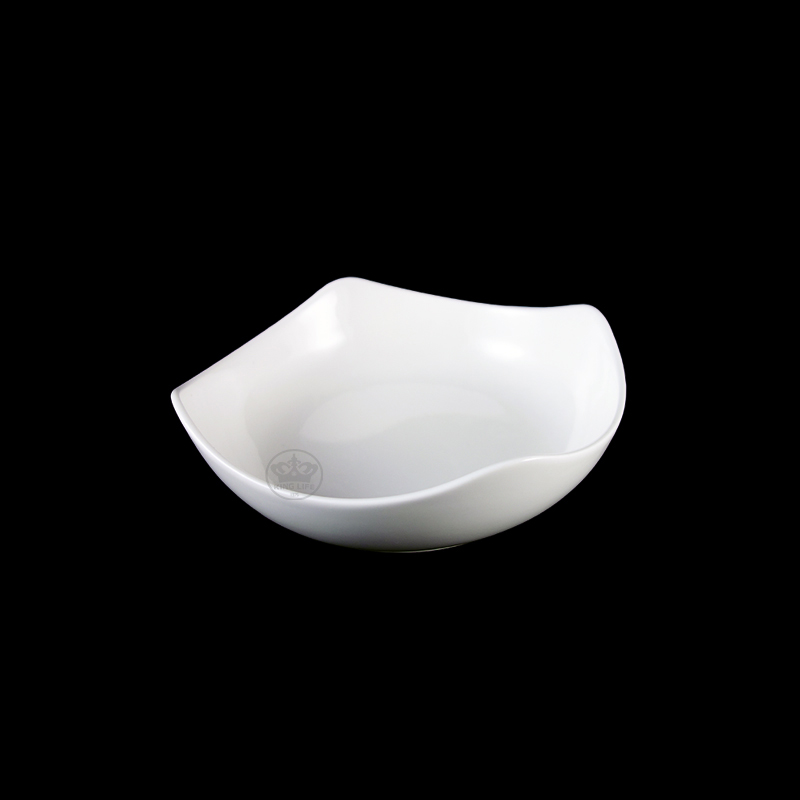 大同磁器 象牙強化 方角圓深缽 S001(14.6x14.6xH4.9cm)