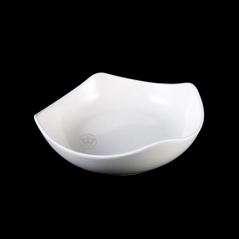 大同磁器 象牙強化 方角圓深缽 S001(19x19xH5cm)