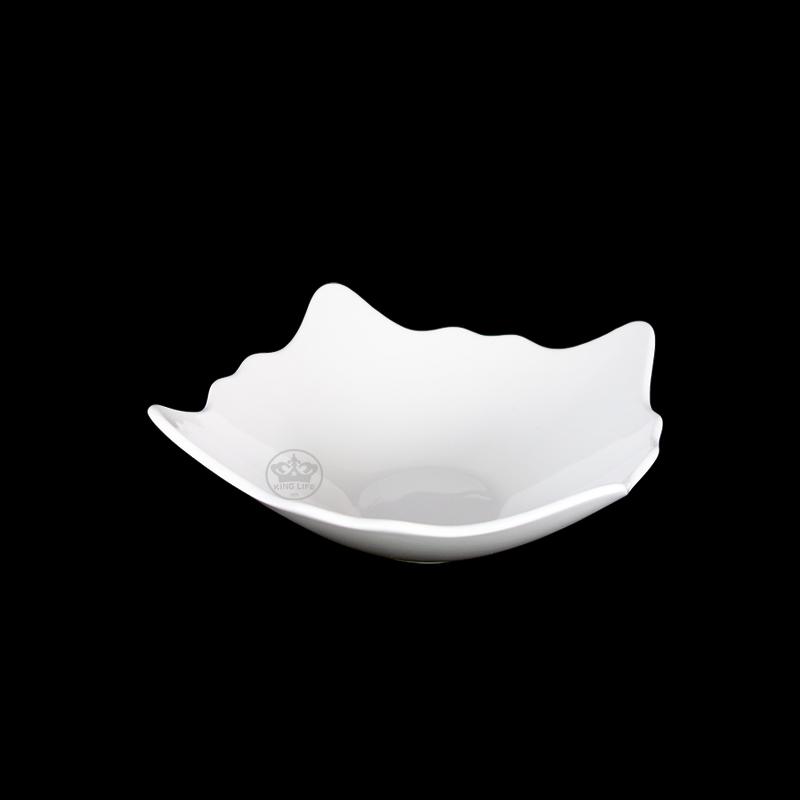 大同磁器 象牙強化 角型深缽/花邊(中) S001(21.5x21.5xH8.6cm)