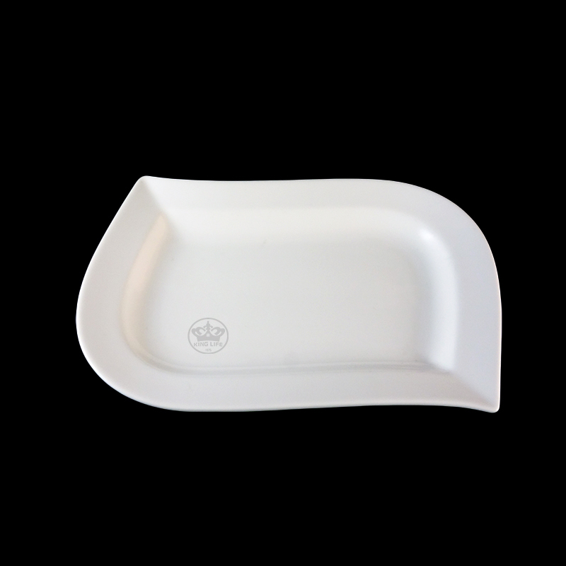 大同磁器 象牙強化 12吋斜邊長方皿 S001(30.9x22.6xH3.4cm)