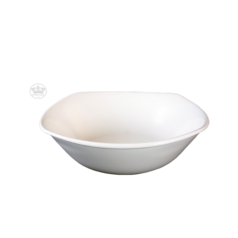 大同磁器 象牙強化四邊湯碗 S001(19.2x19.3xH6.3cm)