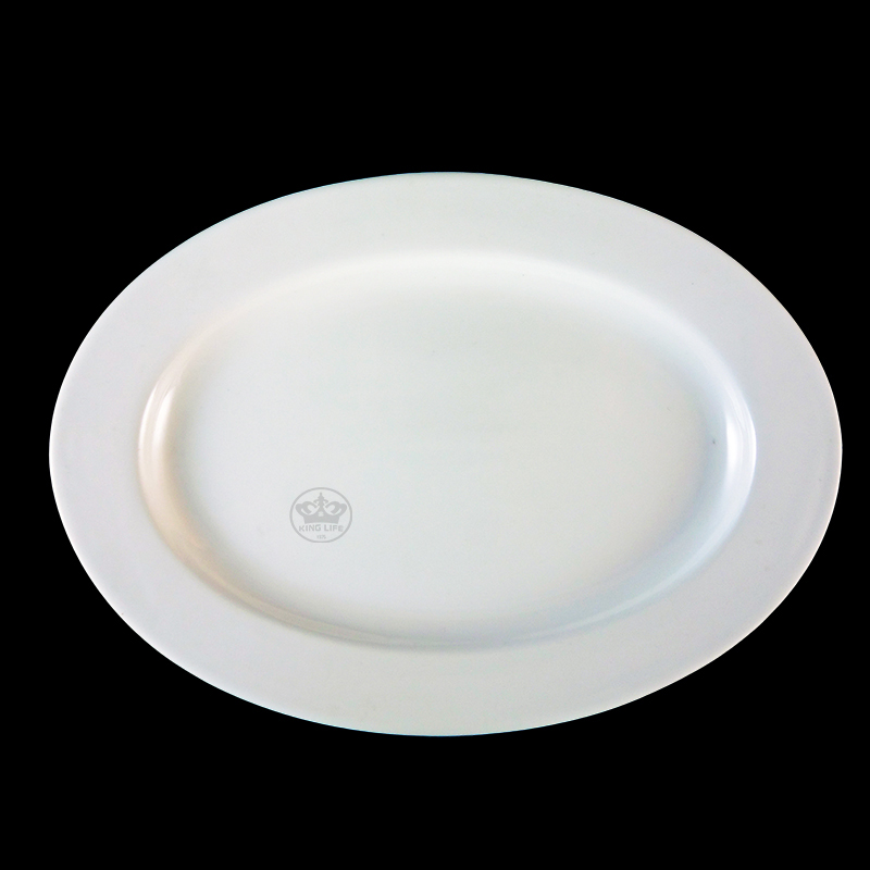 大同磁器 象牙強化 14吋長皿 S001(36x26xH3cm)