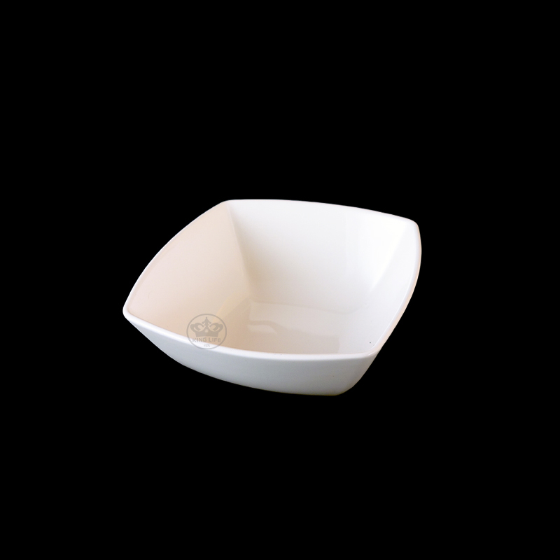 大同磁器 象牙強化 方形深缽 S001(13.8x13.8xH5.9cm)