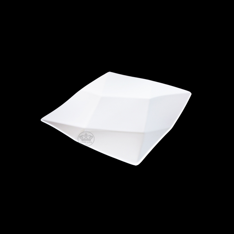 大同磁器 象牙強化 方井盤(小) S001(16.6x16.5xH2.5cm)