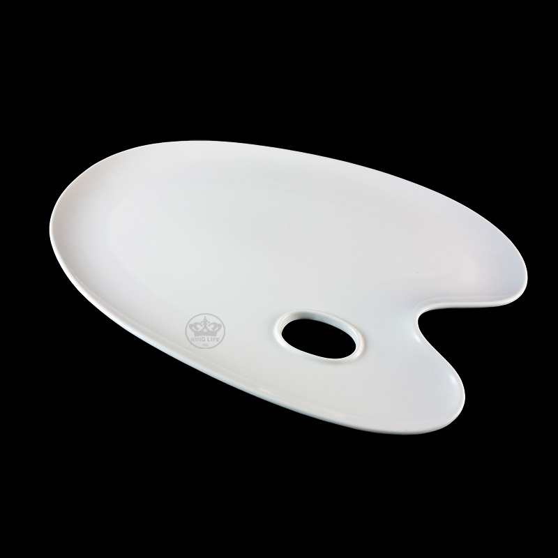大同磁器 象牙強化 畫盤造型盤/小S001(35.4x23.5xH2.3cm)